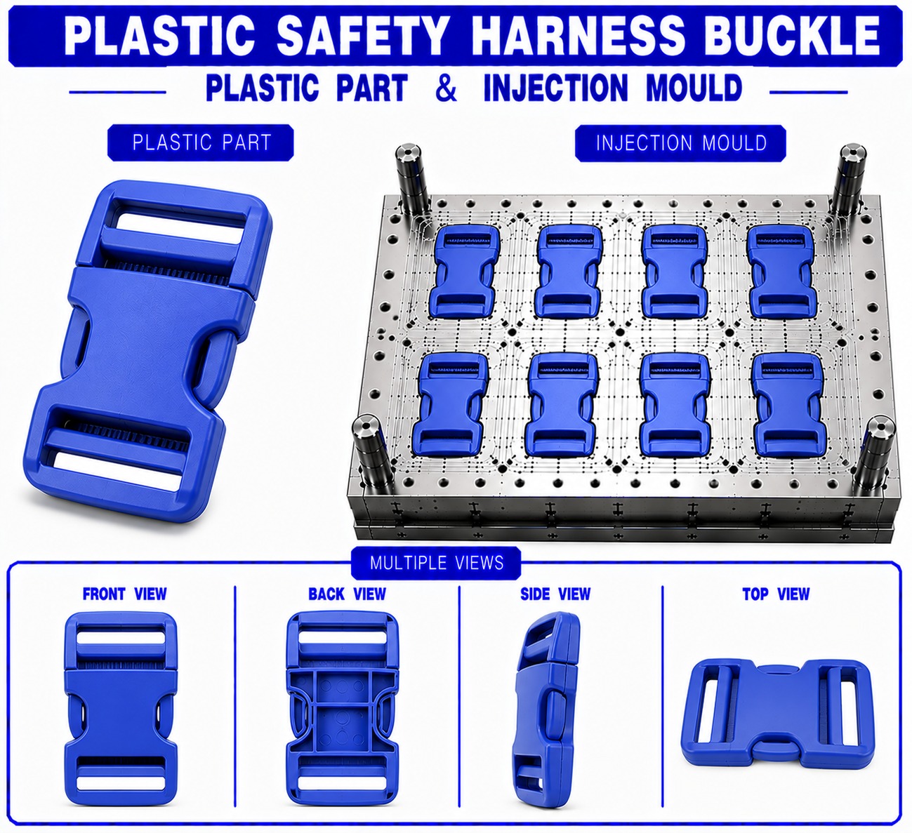 Plastic Safety Harness Buckle Mould and Moulding Service